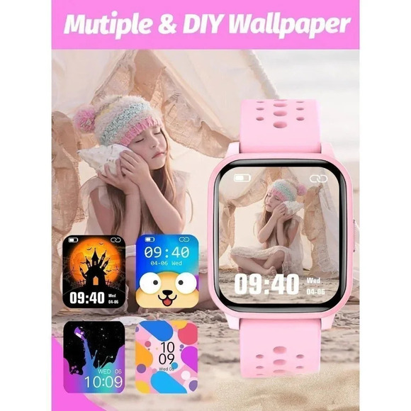 Kids Modern Mode 20 Sports Modes 5 Games Pedometer Pink Smart Watch  Oval Shape - Picture 5 of 15